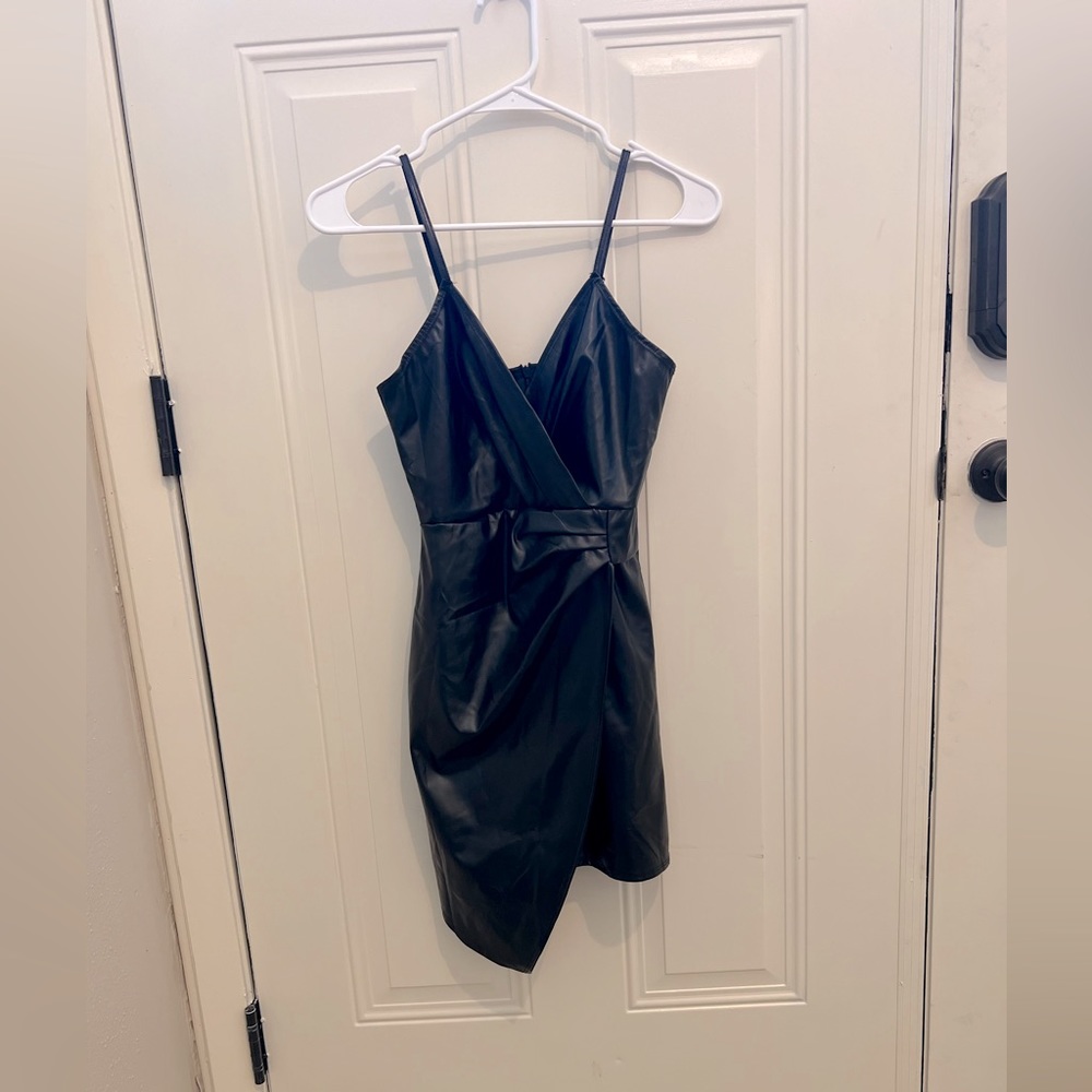 Faux Black Leather dress